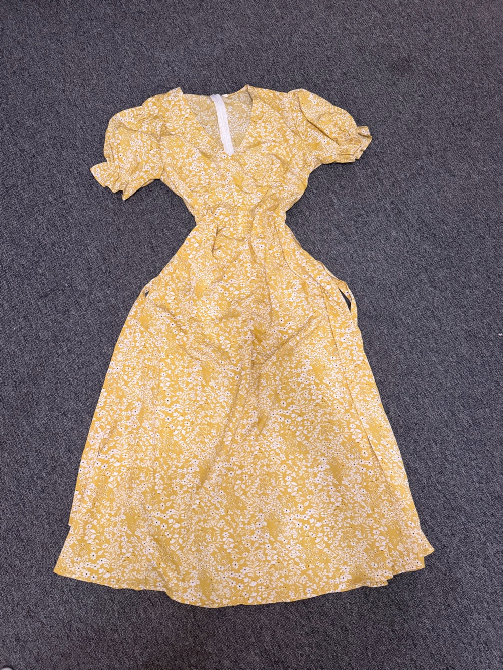 Yellow Floral Midi Dress